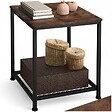 TECTAKE - Table d’appoint DERBY 45,5x45,5x55,5cm Bois foncé industriel, rustique - vignette