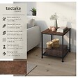 TECTAKE - Table d’appoint DERBY 45,5x45,5x55,5cm Bois foncé industriel, rustique - vignette