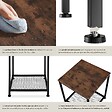 TECTAKE - Table d’appoint DERBY 45,5x45,5x55,5cm Bois foncé industriel, rustique - vignette