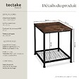 TECTAKE - Table d’appoint DERBY 45,5x45,5x55,5cm Bois foncé industriel, rustique - vignette