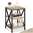 TECTAKE - Table d’appoint NOTTINGHAM 40,5x40,5x60,5cm Bois clair industriel, Chêne Sonoma - vignette