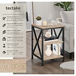 TECTAKE - Table d’appoint NOTTINGHAM 40,5x40,5x60,5cm Bois clair industriel, Chêne Sonoma - vignette