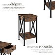 TECTAKE - Table d'appoint Dayton 35x35x70,5cm Bois foncé industriel, rustique - vignette