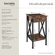 TECTAKE - Table d'appoint Dayton 35x35x70,5cm Bois foncé industriel, rustique - vignette