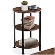 TECTAKE - Table d’appoint COLCHESTER 40x61cm Bois foncé industriel, rustique - vignette