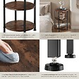 TECTAKE - Table d’appoint COLCHESTER 40x61cm Bois foncé industriel, rustique - vignette