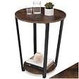TECTAKE - Table d’appoint SWINDON 50x62,5cm Bois foncé industriel, rustique - vignette