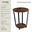 TECTAKE - Table d’appoint SWINDON 50x62,5cm Bois foncé industriel, rustique - vignette