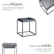 TECTAKE - Table d'appoint CAMBRIDGE 40x40x44cm gris foncé - vignette