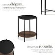 TECTAKE - Table d’appoint SUNDERLAND 45,5x54,5cm Bois foncé industriel, rustique - vignette