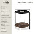 TECTAKE - Table d’appoint SUNDERLAND 45,5x54,5cm Bois foncé industriel, rustique - vignette