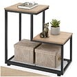 TECTAKE - Table d’appoint HALIFAX 60,5x35,5x60,5cm Bois clair industriel, Chêne Sonoma - vignette