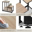 TECTAKE - Table d’appoint HALIFAX 60,5x35,5x60,5cm Bois clair industriel, Chêne Sonoma - vignette