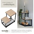 TECTAKE - Table d’appoint HALIFAX 60,5x35,5x60,5cm Bois clair industriel, Chêne Sonoma - vignette
