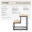 TECTAKE - Table d’appoint HALIFAX 60,5x35,5x60,5cm Bois clair industriel, Chêne Sonoma - vignette