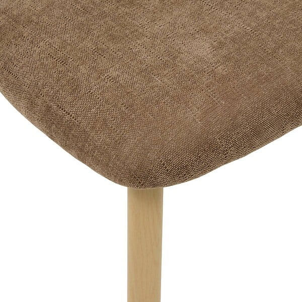 ATMOSPHERA - Lot de 2 chaises tissu Decia marron pieds imitation hêtre - large
