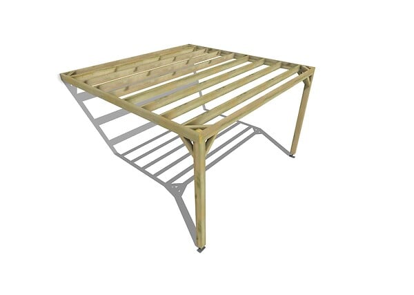MA PERGOLA BOIS - Pergola bois - 4m x 4m - adossée - sens largeur - livraison comprise - large