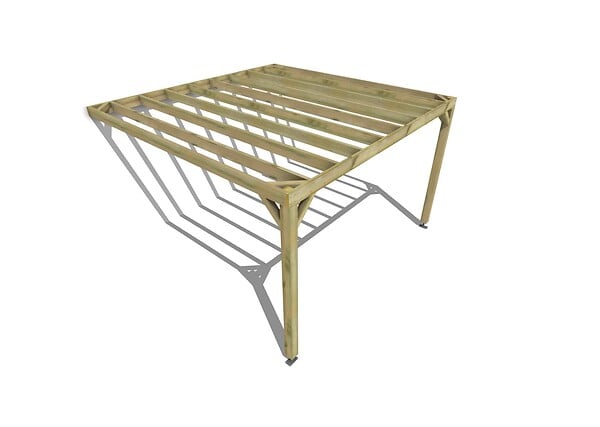 MA PERGOLA BOIS - Pergola bois - 4m x 4m - adossée - sens profondeur - livraison comprise - large