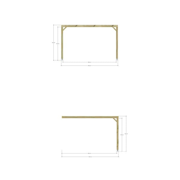MA PERGOLA BOIS - Pergola bois - 4m x 4m - adossée - sens profondeur - livraison comprise - large