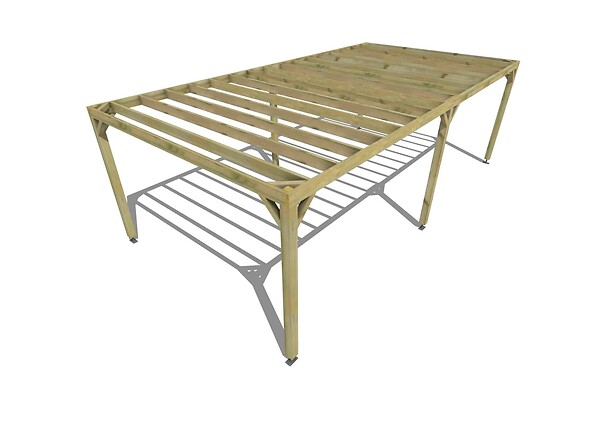 MA PERGOLA BOIS - Pergola bois - 8m x 4m - indépendante - sens profondeur - livraison comprise - large
