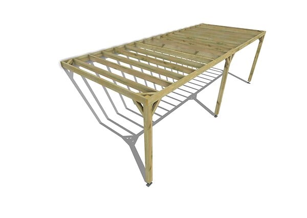 MA PERGOLA BOIS - Pergola bois - 8m x 3m - adossée - sens profondeur - livraison comprise - large