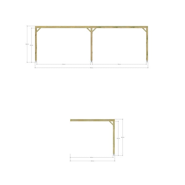 MA PERGOLA BOIS - Pergola bois - 8m x 3m - adossée - sens profondeur - livraison comprise - large