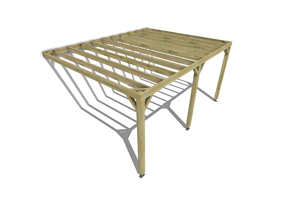 MA PERGOLA BOIS - Pergola bois - 5m x 4m - adossée - sens profondeur - livraison comprise - large