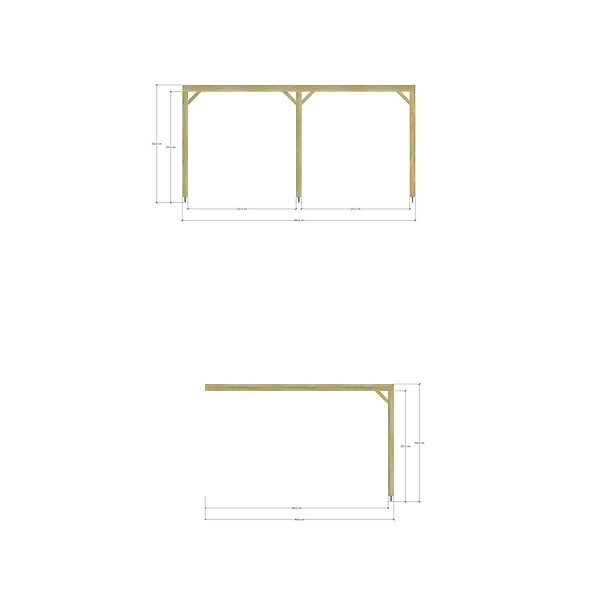 MA PERGOLA BOIS - Pergola bois - 5m x 4m - adossée - sens profondeur - livraison comprise - large