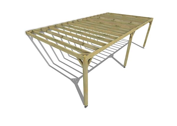MA PERGOLA BOIS - Pergola bois - 8m x 4m - adossée - sens profondeur - livraison comprise - large