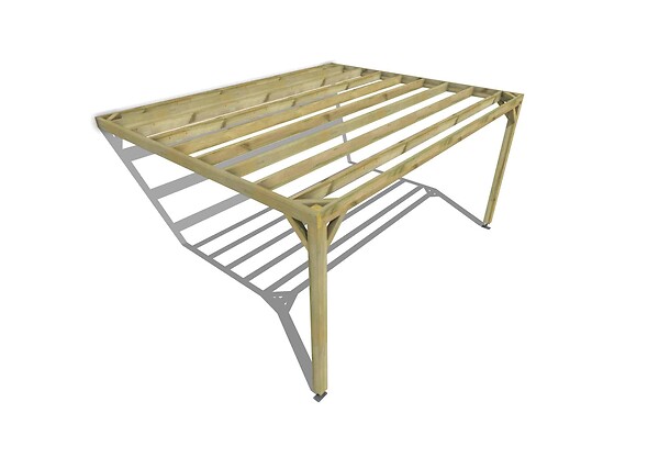 MA PERGOLA BOIS - Pergola bois - 5m x 4m - adossée - sens largeur - livraison comprise - large