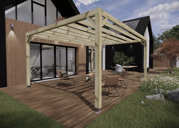 MA PERGOLA BOIS - Pergola bois - 5m x 4m - indépendante - sens largeur - livraison comprise - large