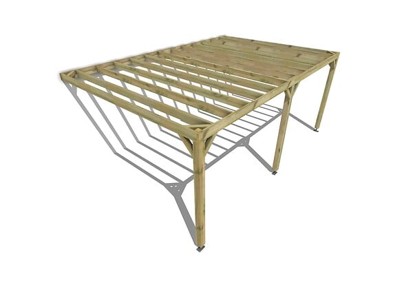 MA PERGOLA BOIS - Pergola bois - 6m x 4m - adossée - sens profondeur - livraison comprise - large