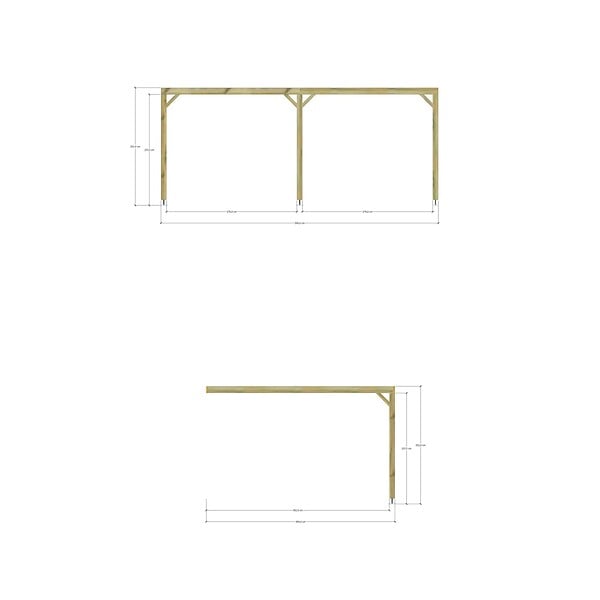 MA PERGOLA BOIS - Pergola bois - 6m x 4m - adossée - sens profondeur - livraison comprise - large