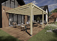 MA PERGOLA BOIS - Pergola bois - 6m x 5m - adossée - sens profondeur - livraison comprise - vignette