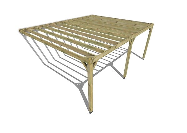 MA PERGOLA BOIS - Pergola bois - 6m x 5m - adossée - sens profondeur - livraison comprise - large