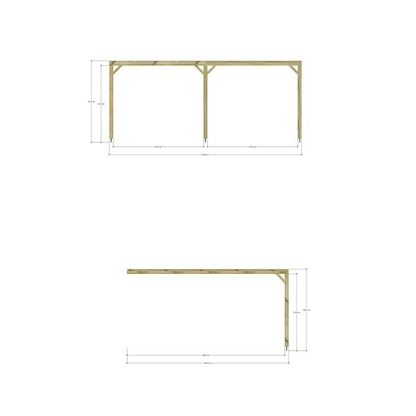MA PERGOLA BOIS - Pergola bois - 6m x 5m - adossée - sens profondeur - livraison comprise - large