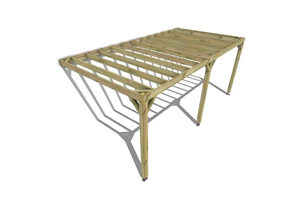 MA PERGOLA BOIS - Pergola bois - 6m x 3m - adossée - sens profondeur - livraison comprise - large
