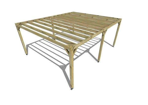 MA PERGOLA BOIS - Pergola bois - 6m x 5m - indépendante - sens profondeur - livraison comprise - large
