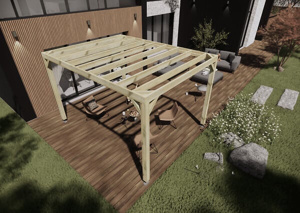 MA PERGOLA BOIS - Pergola bois - 3m x 4m - indépendante - sens largeur - livraison comprise - large