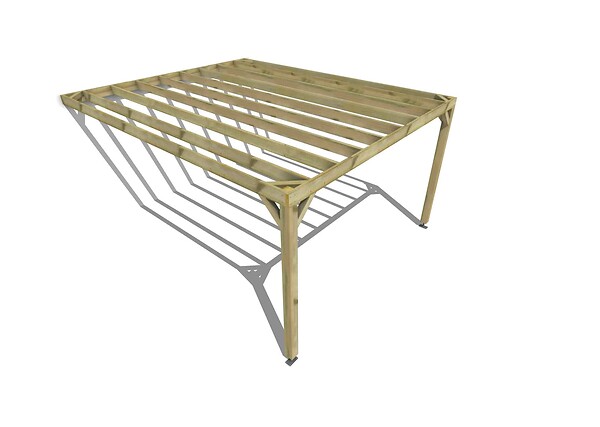 MA PERGOLA BOIS - Pergola bois - 4m x 5m - adossée - sens profondeur - livraison comprise - large