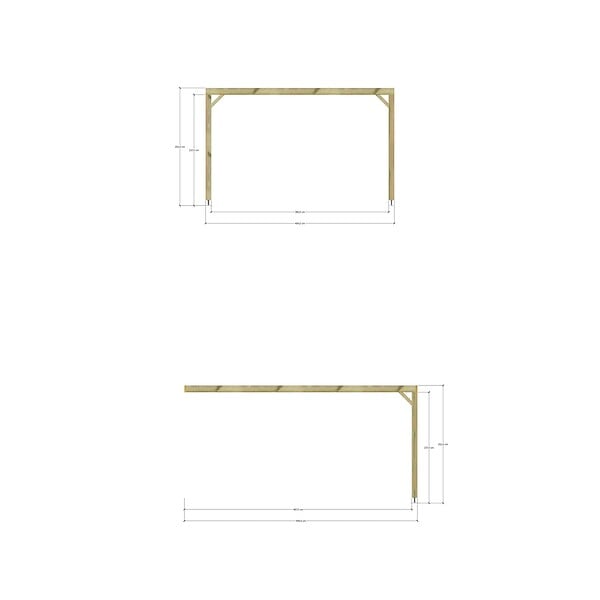 MA PERGOLA BOIS - Pergola bois - 4m x 5m - adossée - sens profondeur - livraison comprise - large