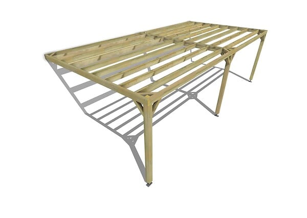 MA PERGOLA BOIS - Pergola bois - 8m x 4m - adossée - sens largeur - livraison comprise - large