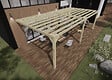 MA PERGOLA BOIS - Pergola bois - 8m x 4m - adossée - sens largeur - livraison comprise - vignette