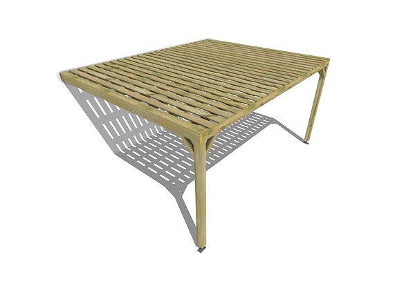 MA PERGOLA BOIS - Pergola bois - 5m x 4m - adossée - sens largeur - platelage bois - livraison comprise - large