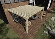 MA PERGOLA BOIS - Pergola bois - 5m x 4m - adossée - sens largeur - platelage bois - livraison comprise - vignette