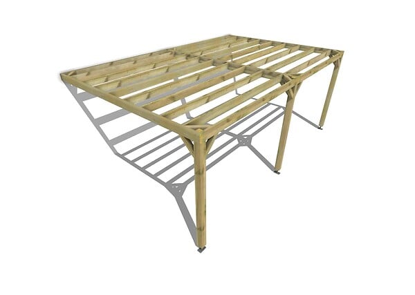 MA PERGOLA BOIS - Pergola bois - 6m x 4m - adossée - sens largeur - livraison comprise - large