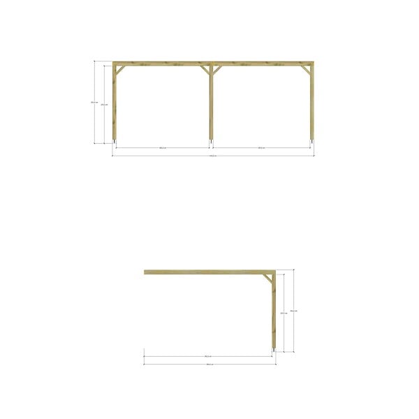 MA PERGOLA BOIS - Pergola bois - 6m x 4m - adossée - sens largeur - livraison comprise - large