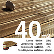 TERRASSEENBOIS - Kit complet terrasse Pin autoclave Marron pour 40 m² • Lames 4,8 m, lambourdes 4,2 m, plots réglables et visserie Inox • Livraison gratuite - vignette