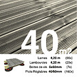 TERRASSEENBOIS - Kit complet terrasse Pin autoclave Gris pour 40 m² • Lames 4,2 m, lambourdes 4,2 m, plots réglables et visserie Inox • Livraison gratuite - vignette
