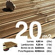 TERRASSEENBOIS - Kit complet terrasse Pin autoclave Marron pour 20 m² • Lames 4,8 m, lambourdes 4,2 m, plots réglables et visserie Inox - vignette